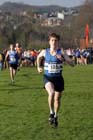 Ross Floyd (Morpeth Harriers) in first place, 2013 Durham Cathedral Relays senior mens race.
